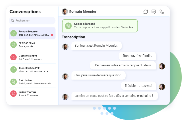 Interface de Dexem Call Manager